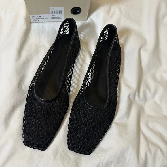 Tony Bianca Black Mesh Ballet flats NIB - Picture 6 of 7